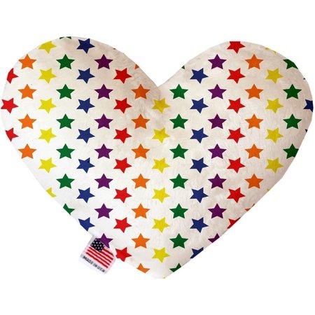 MIRAGE PET PRODUCTS Rainbow Stars 6 in. Stuffing Free Heart Dog Toy 1113-SFTYHT6